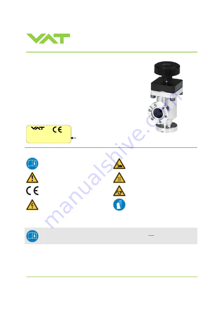 VAT 284 Series Скачать руководство пользователя страница 1