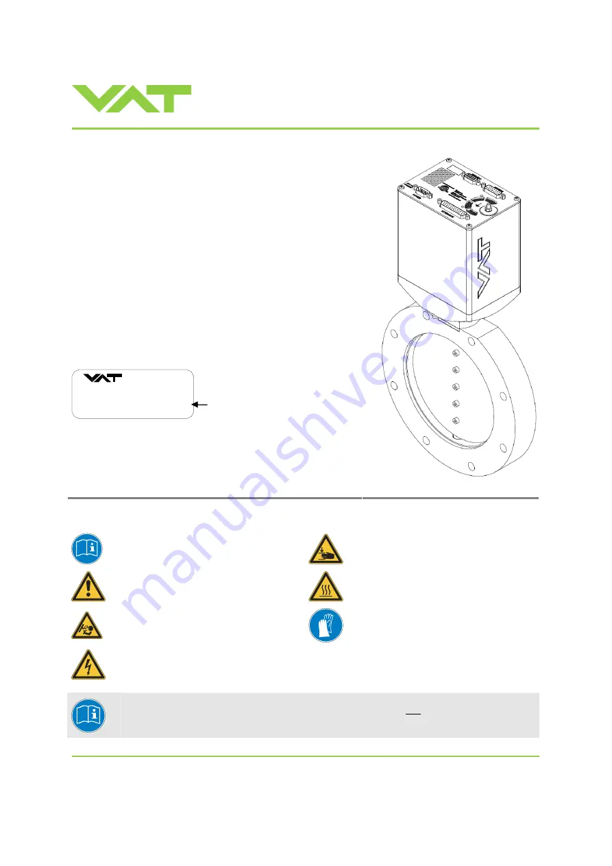 VAT Series 612 DN 63-250 Installation, Operating,  & Maintenance Instructions Download Page 1