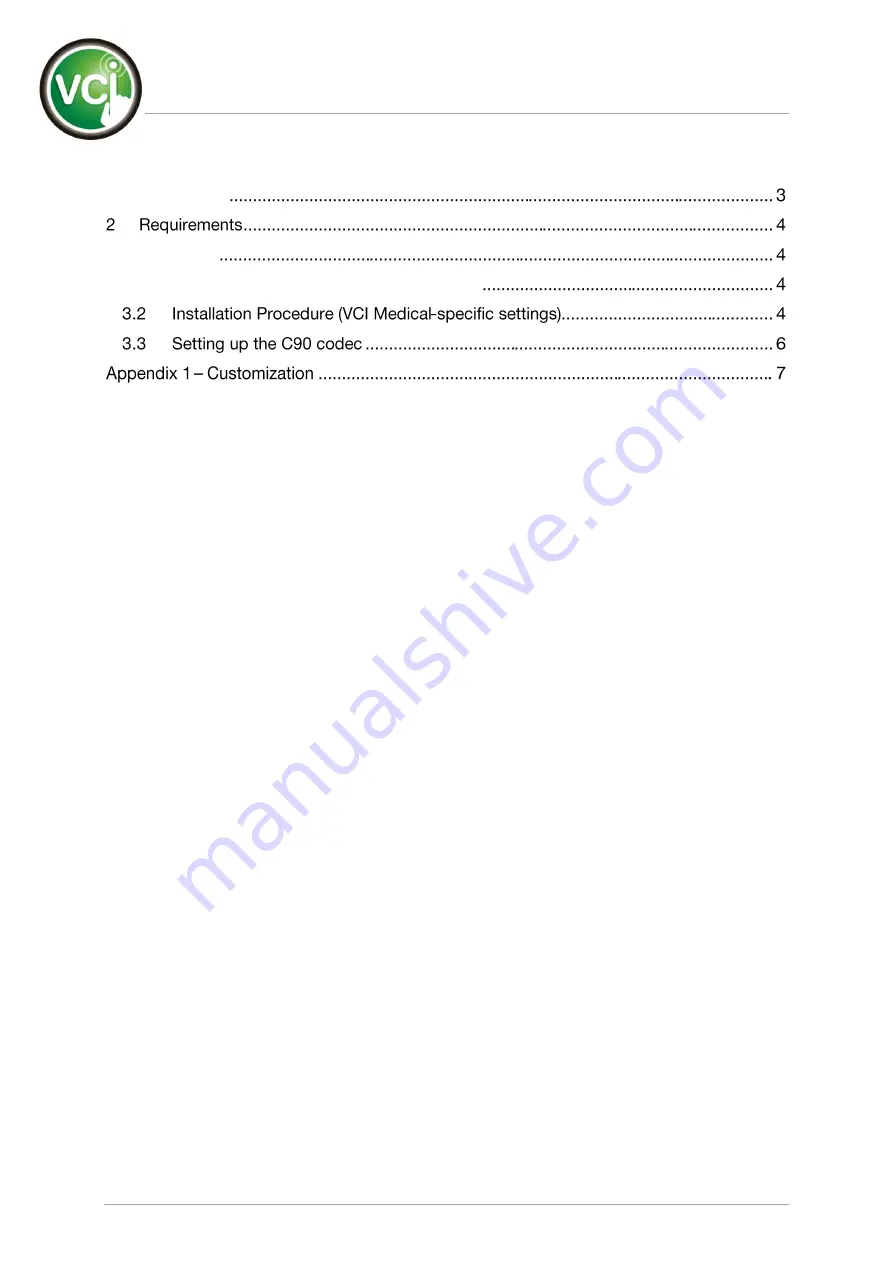 VCI Medical Installation Manual Download Page 2