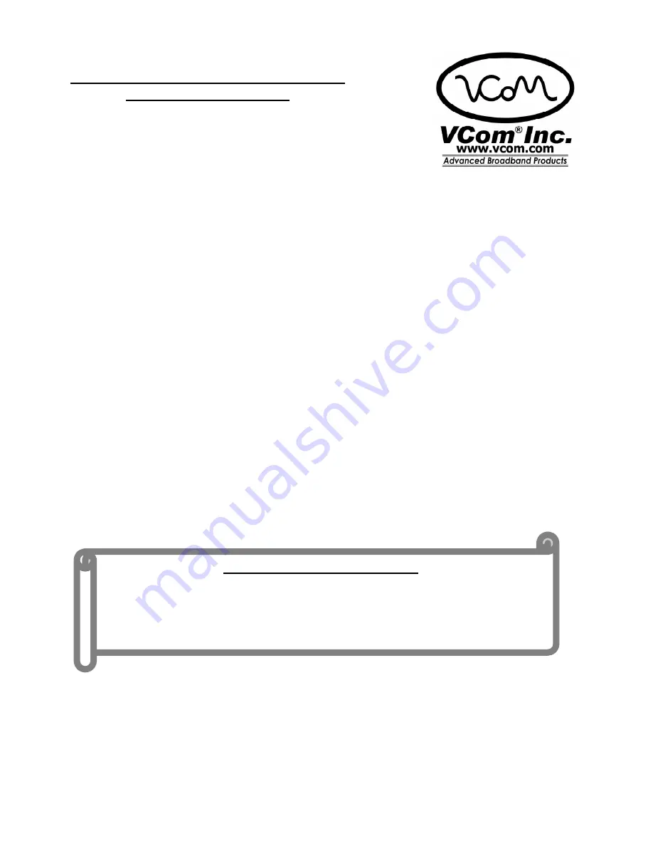 Vcom IduBST1918 Installation And Operation Manual Download Page 3