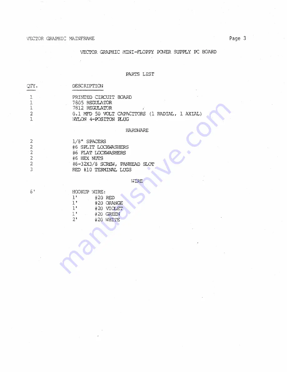 Vector Graphic Mainframe User Manual Download Page 9