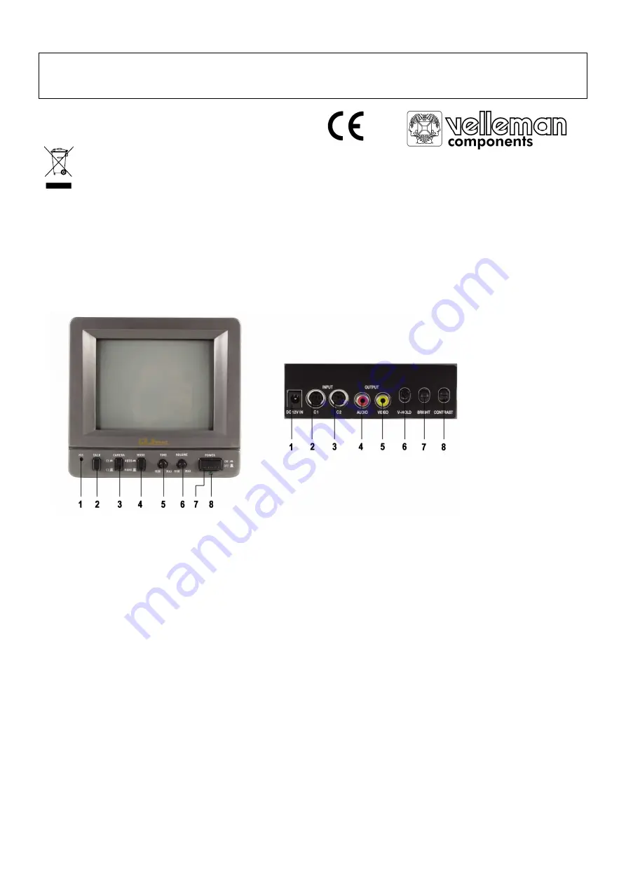 Velleman CAMSET2C User Manual Download Page 1