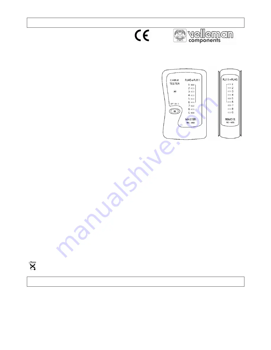 Velleman VTLAN4 Quick Start Manual Download Page 1