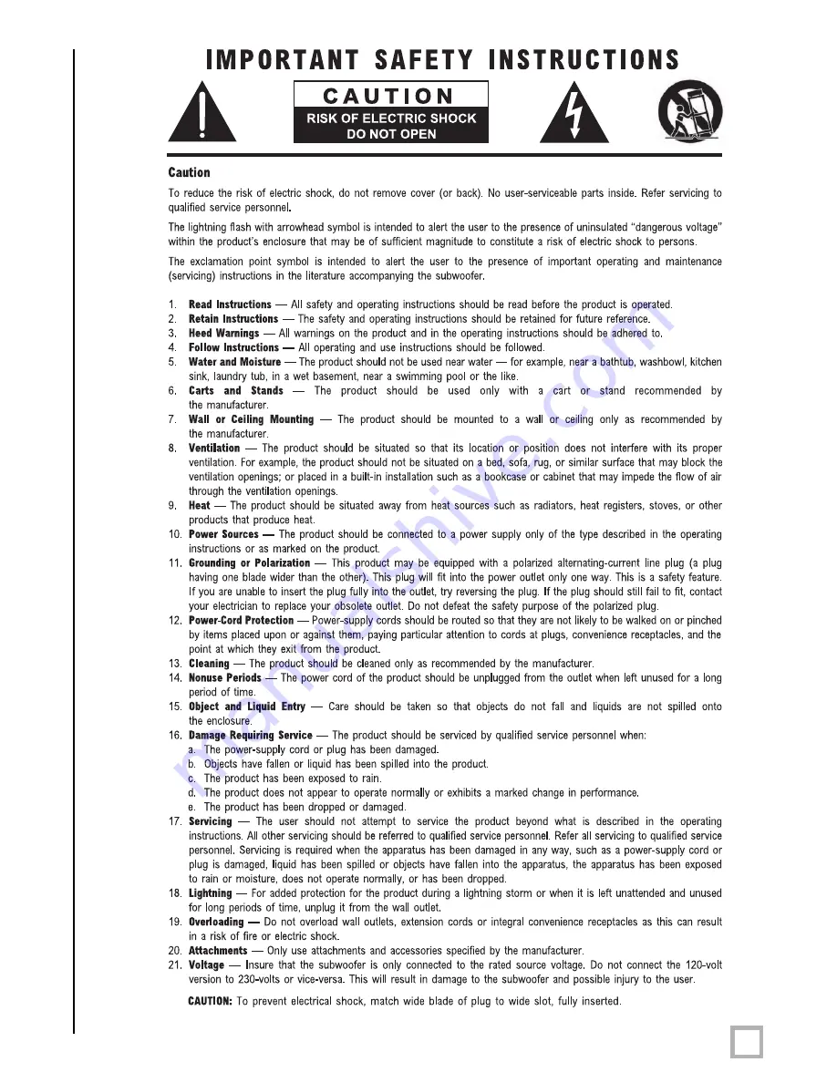 Velodyne impact - 10 User Manual Download Page 2