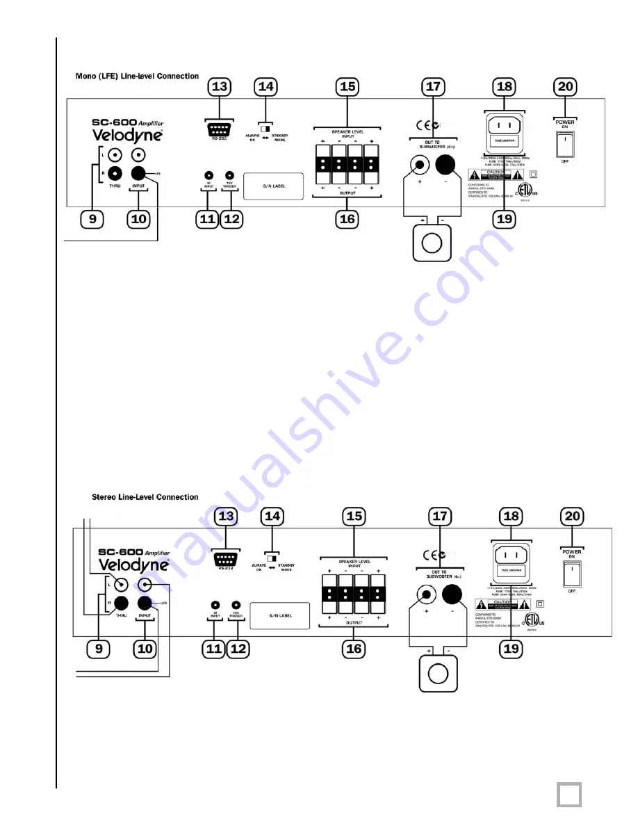 Velodyne SC-600 - REV C Скачать руководство пользователя страница 8