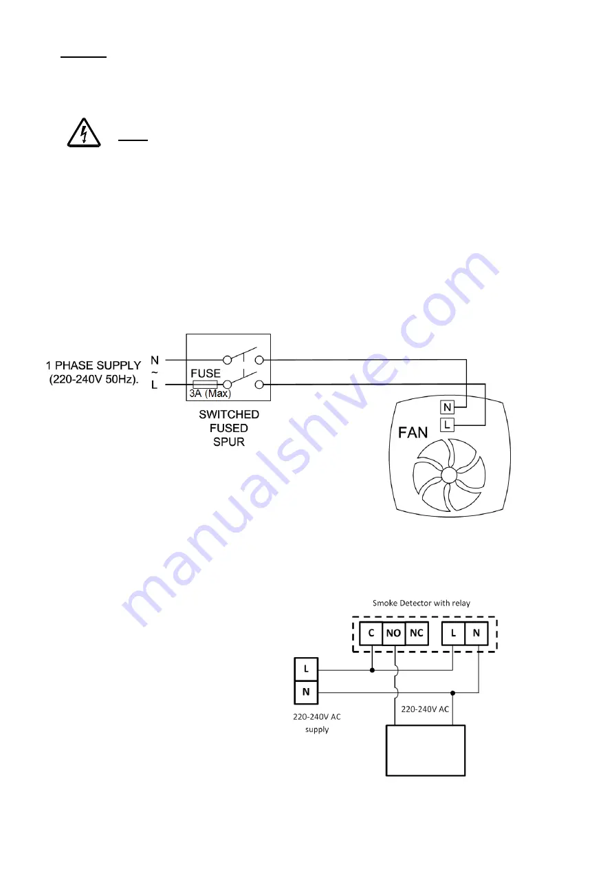 Vent-Axia Lo-Carbon PureAir Home FD Installation And Wiring Instructions Download Page 8