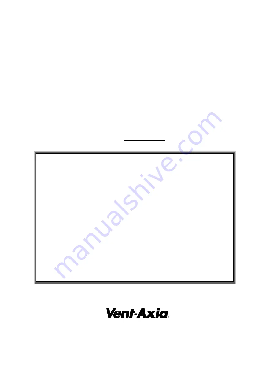 Vent-Axia LoWatt T Series Installation, Set-Up And Operating Instructions Download Page 10