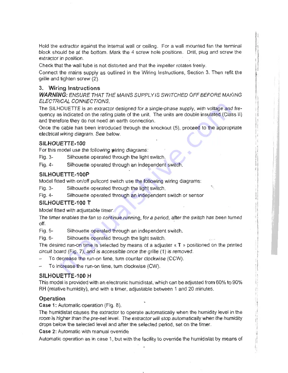 Vent-Axia silhouette-100 Fitting And Wiring Instructions Download Page 3