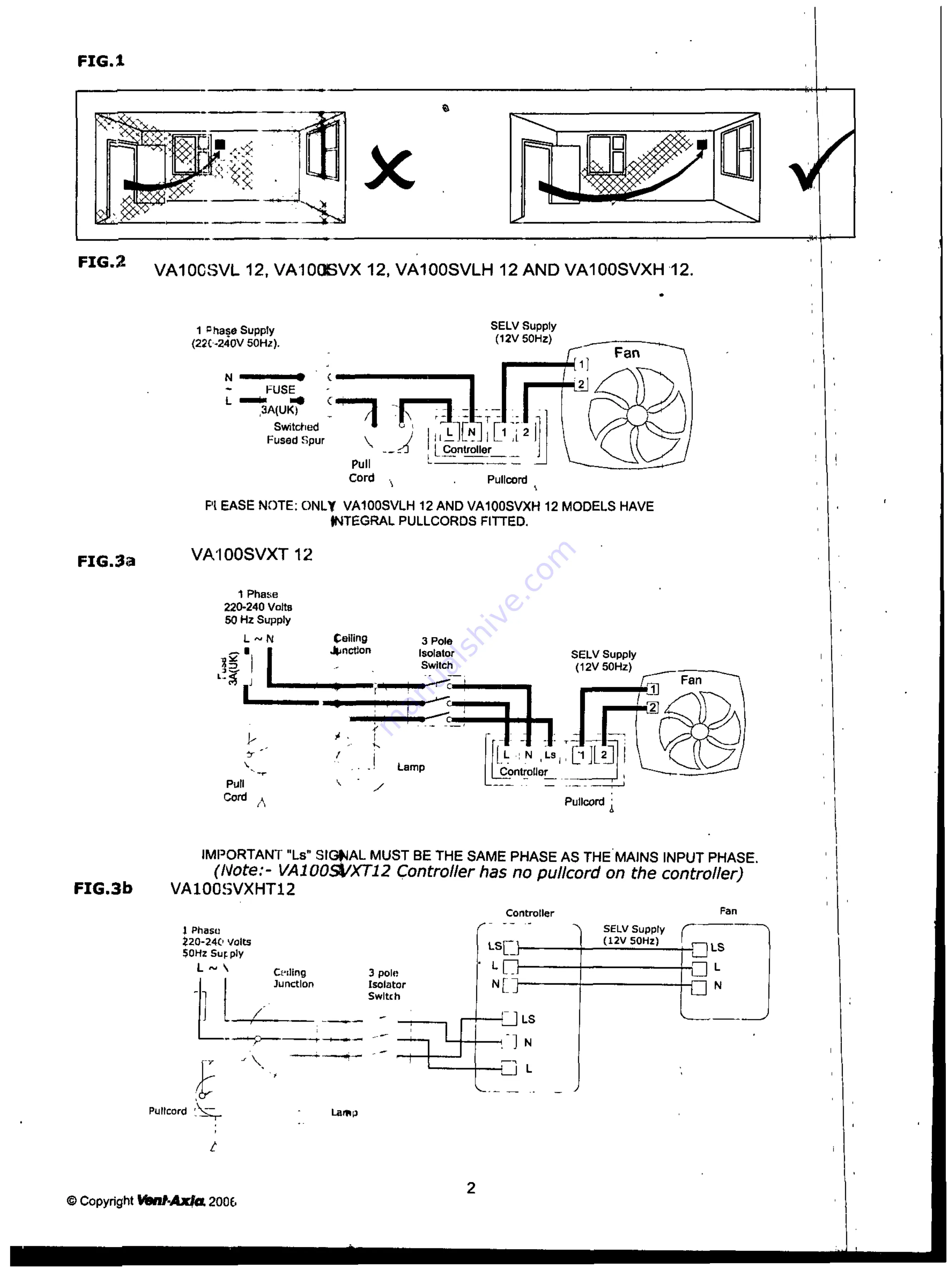 Vent-Axia va100svl12 Installation And Wiring Instructions Download Page 2