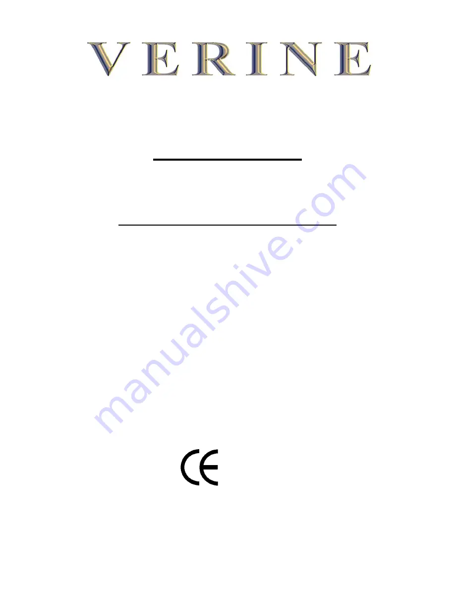 Verine Marcello NBFP00RN Installation, User And Servicing Instructions Download Page 1