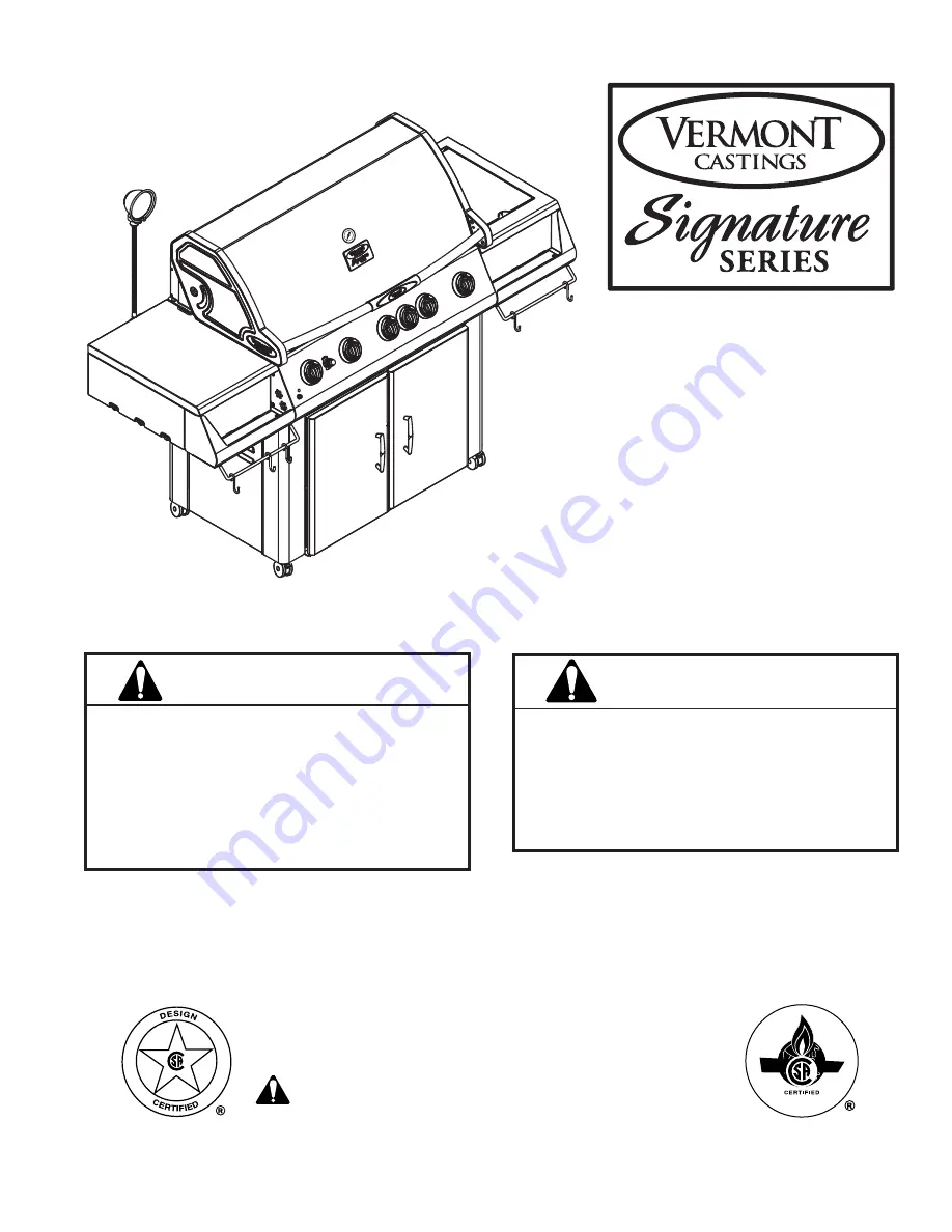 Vermont Castings Signature VCS501 Series Скачать руководство пользователя страница 1