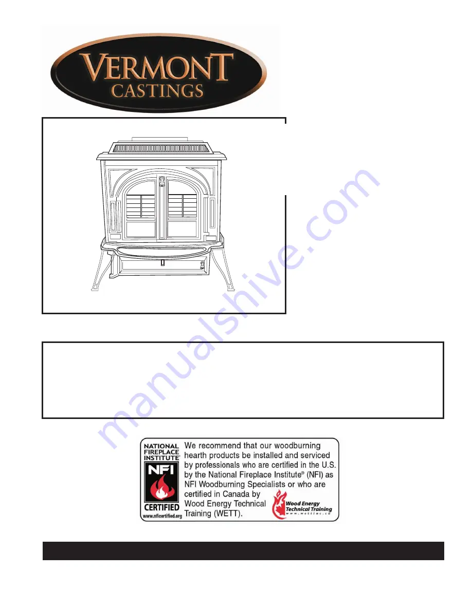 Vermont Castings Vigilant II Homeowner'S Installation And Operating Instructions Manual Download Page 1