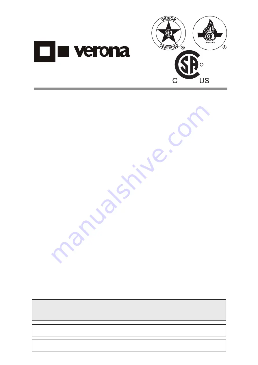 Verona VEBIG30N Series Installation Instructions Manual Download Page 1