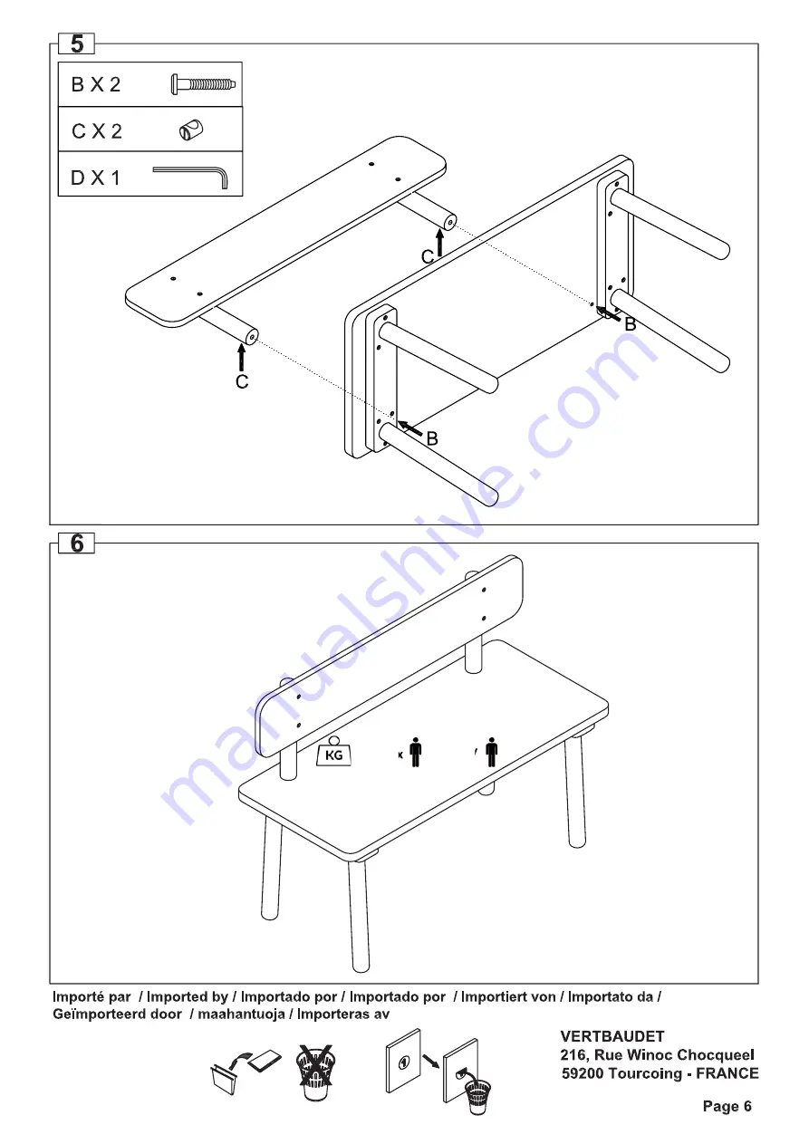 VERTBAUDET 70501-1554 Assembly Instructions Manual Download Page 6