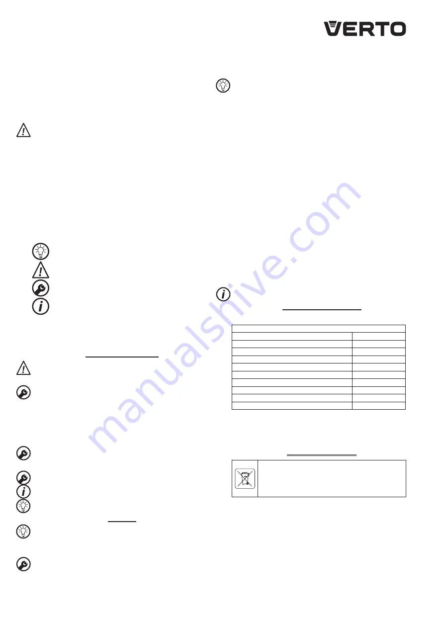 VERTO 52G505 Instruction Manual Download Page 27