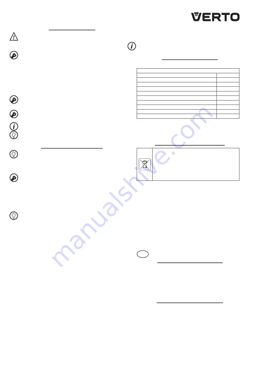 VERTO 52G505 Instruction Manual Download Page 31