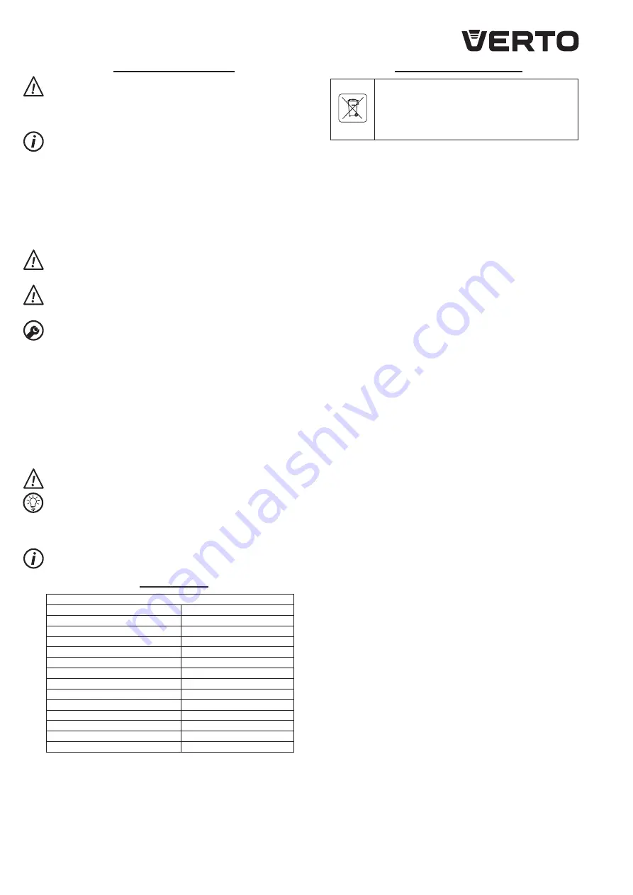 VERTO 73K002 Instruction Manual Download Page 55