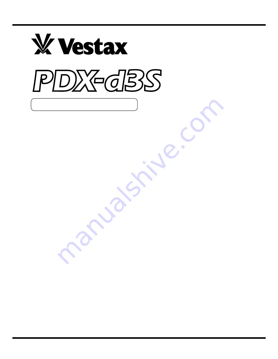 Vestax PDX-d3S Owner'S Manual Download Page 1