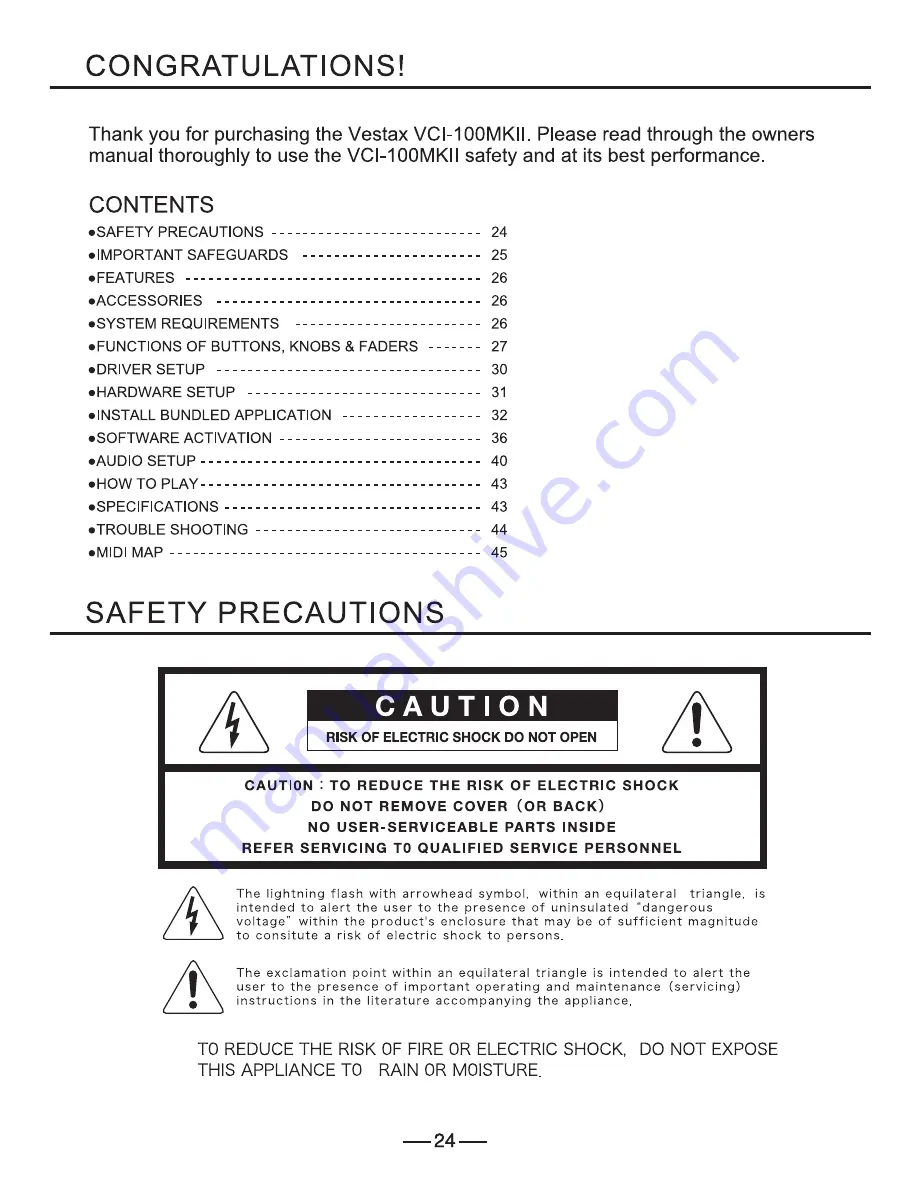 Vestax VCI-100MKII Owner'S Manual Download Page 2