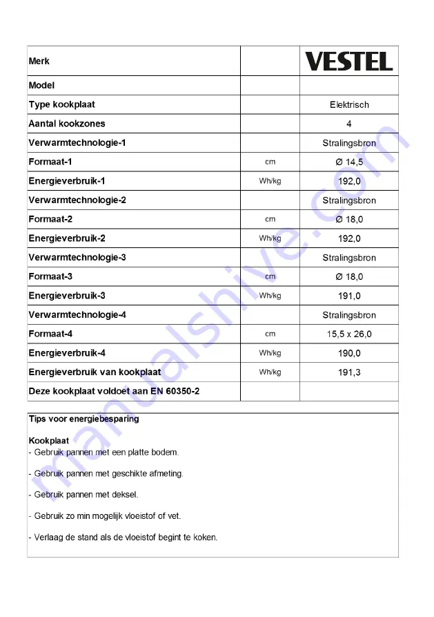 VESTEL VEA34706 Operating And Installation Instructions Download Page 78