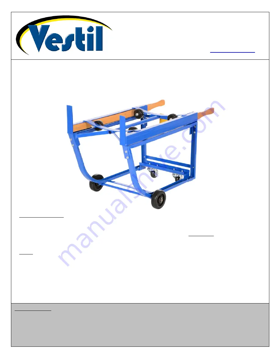 Vestil RDC 1000 5PU Assembly Instructions Manual Download Page 1