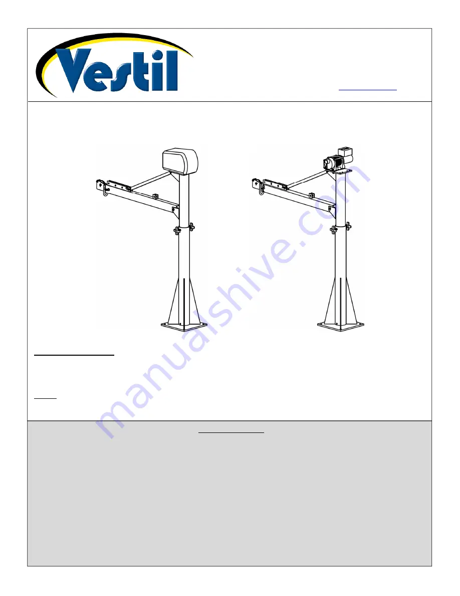 Vestil WTJ-E Series Скачать руководство пользователя страница 1