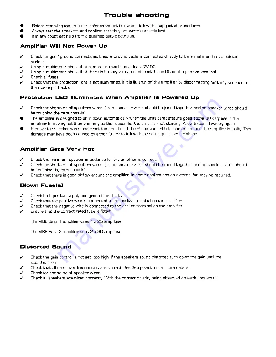 Vibe BASS1-V1 Instruction Manual Download Page 13