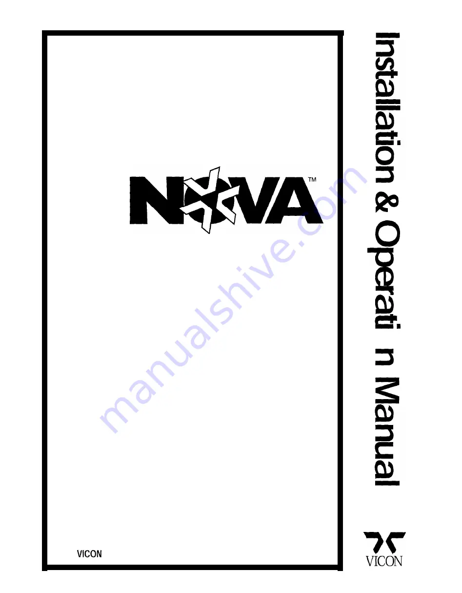 Vicon NOVA VI 422 Installation & Operation Manua Download Page 1