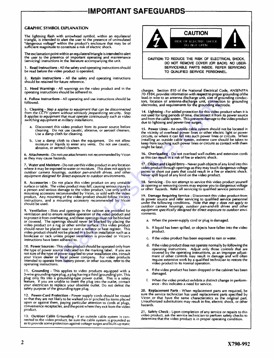 Vicon V1310B Instructions For Installation Manual Download Page 2