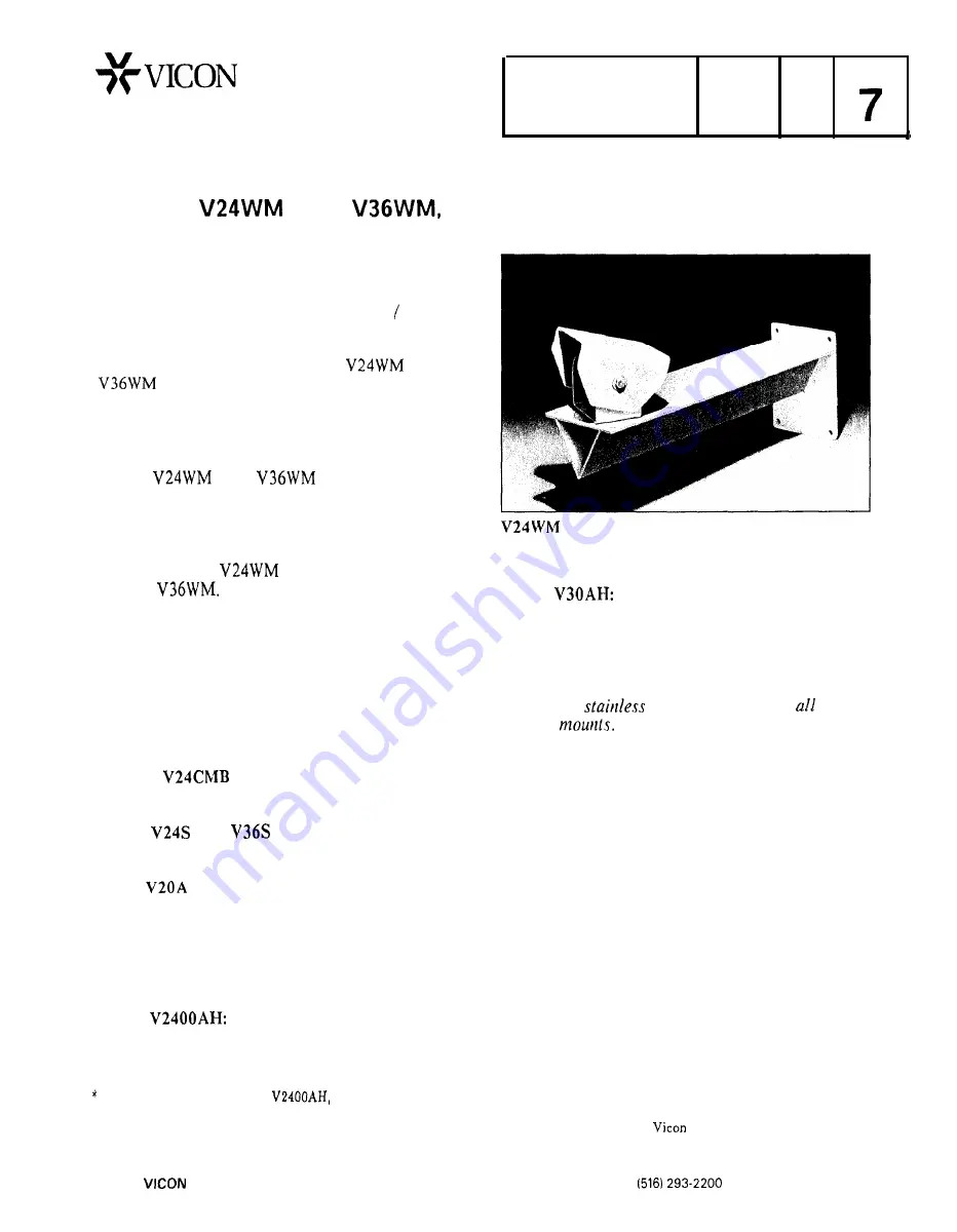 Vicon V24WM Скачать руководство пользователя страница 1