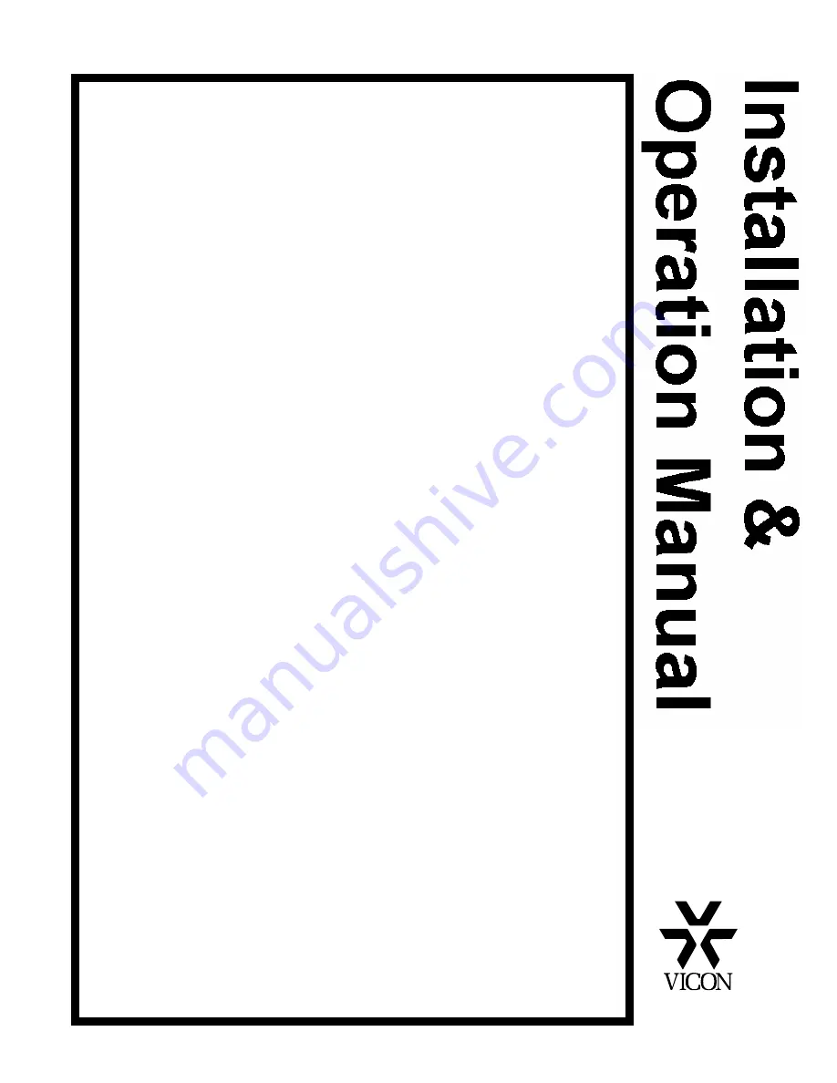 Vicon V4300QS Installation & Operation Manual Download Page 1