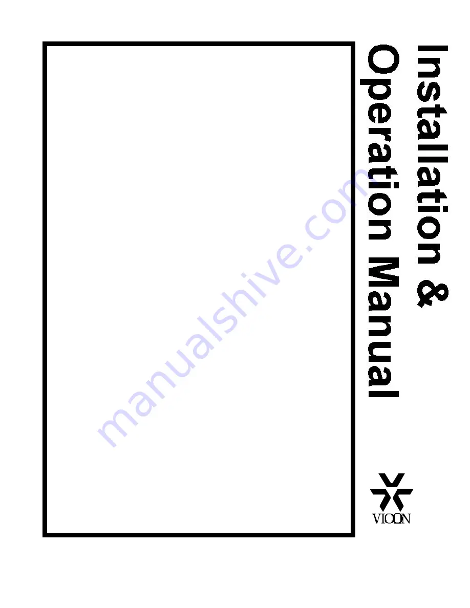 Vicon V800ACM Installation & Operation Manual Download Page 1