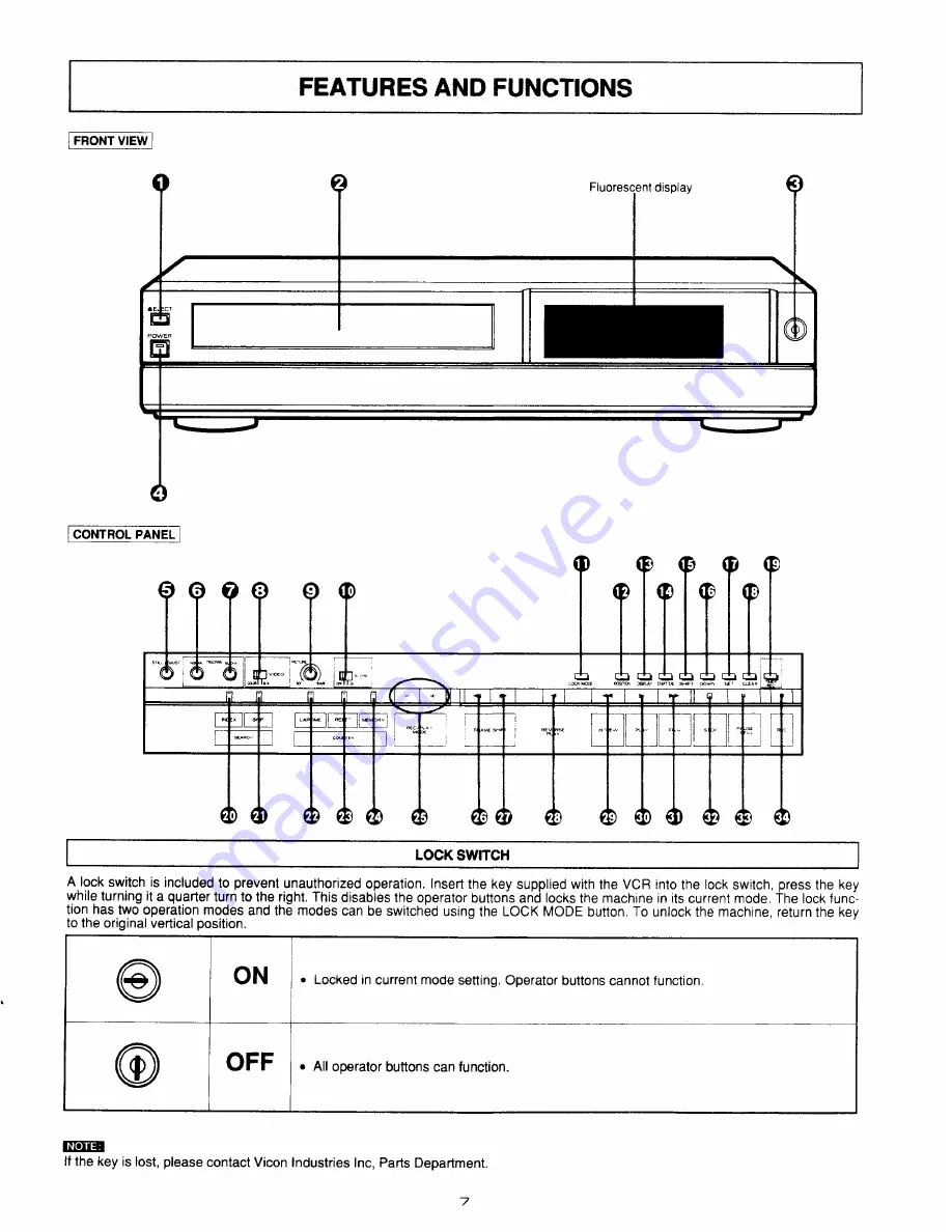 Vicon VCR410S Installation And Operation Manual Download Page 8