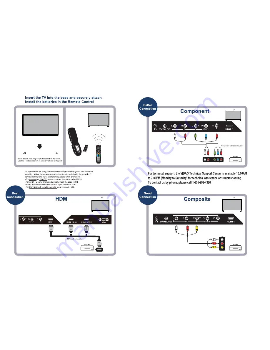 Vidao 55V850 Quick Start Manual Download Page 2