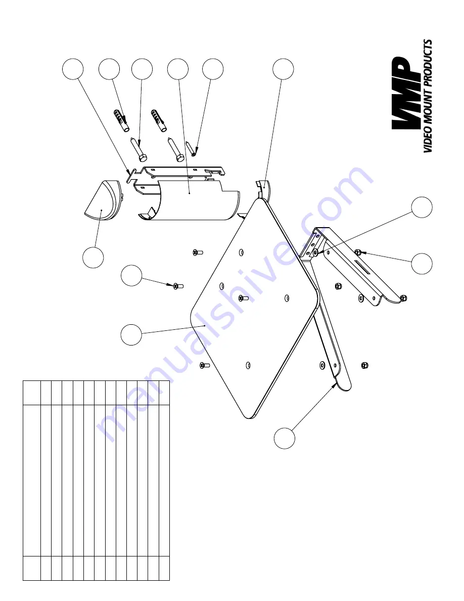 Video Mount Products CH-001B Instruction Sheet Download Page 2