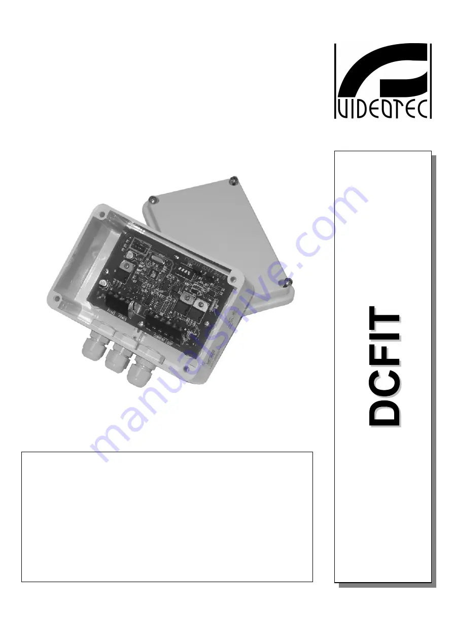 Videotec DCFIT Скачать руководство пользователя страница 1