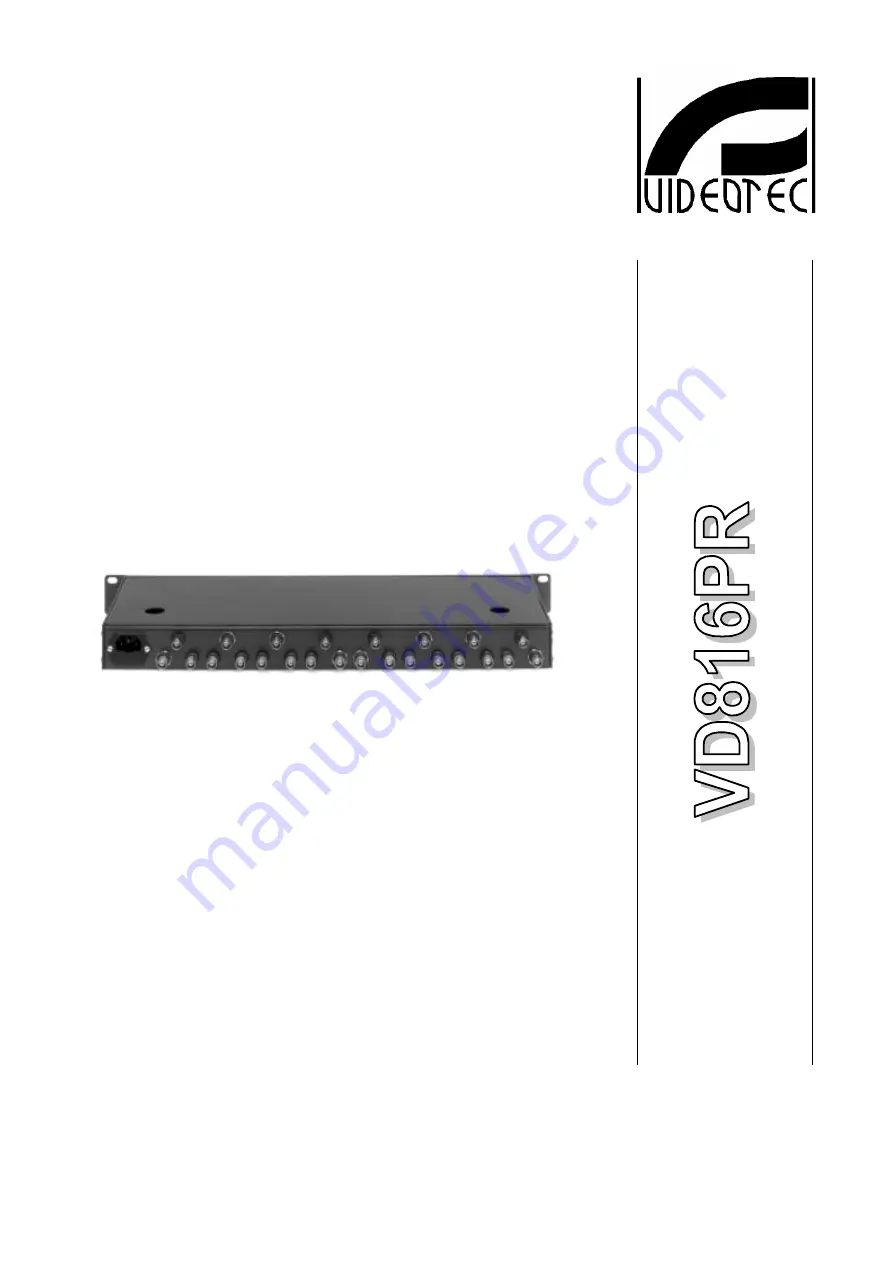 Videotec VD816PR Operating Instructions Manual Download Page 26