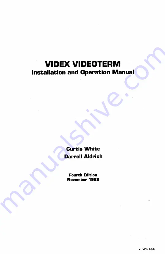 Videx Videoterm Installation And Operation Manual Download Page 3