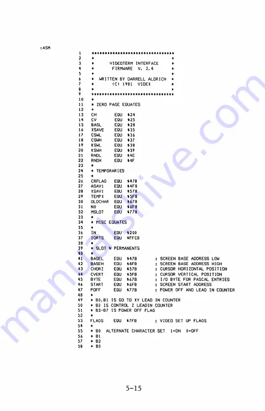 Videx Videoterm Installation And Operation Manual Download Page 121