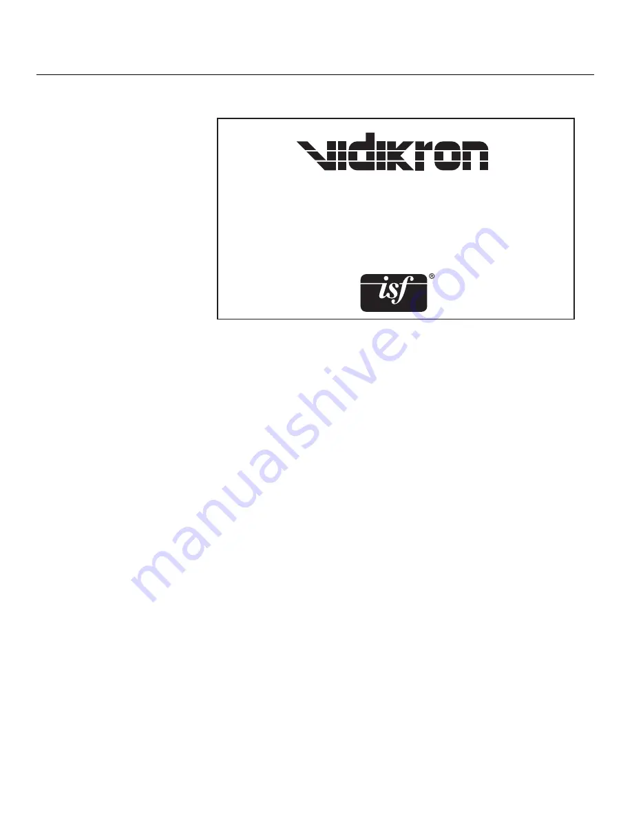 Vidikron SERIES 1080p Owner'S Manual Download Page 86