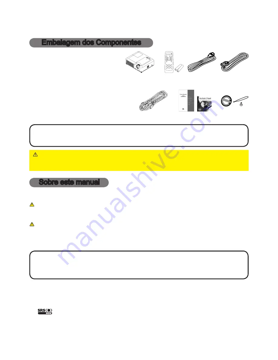 ViewSonic PJ1158 - XGA LCD Projector (Portuguese) Guia Do Usuário Download Page 6