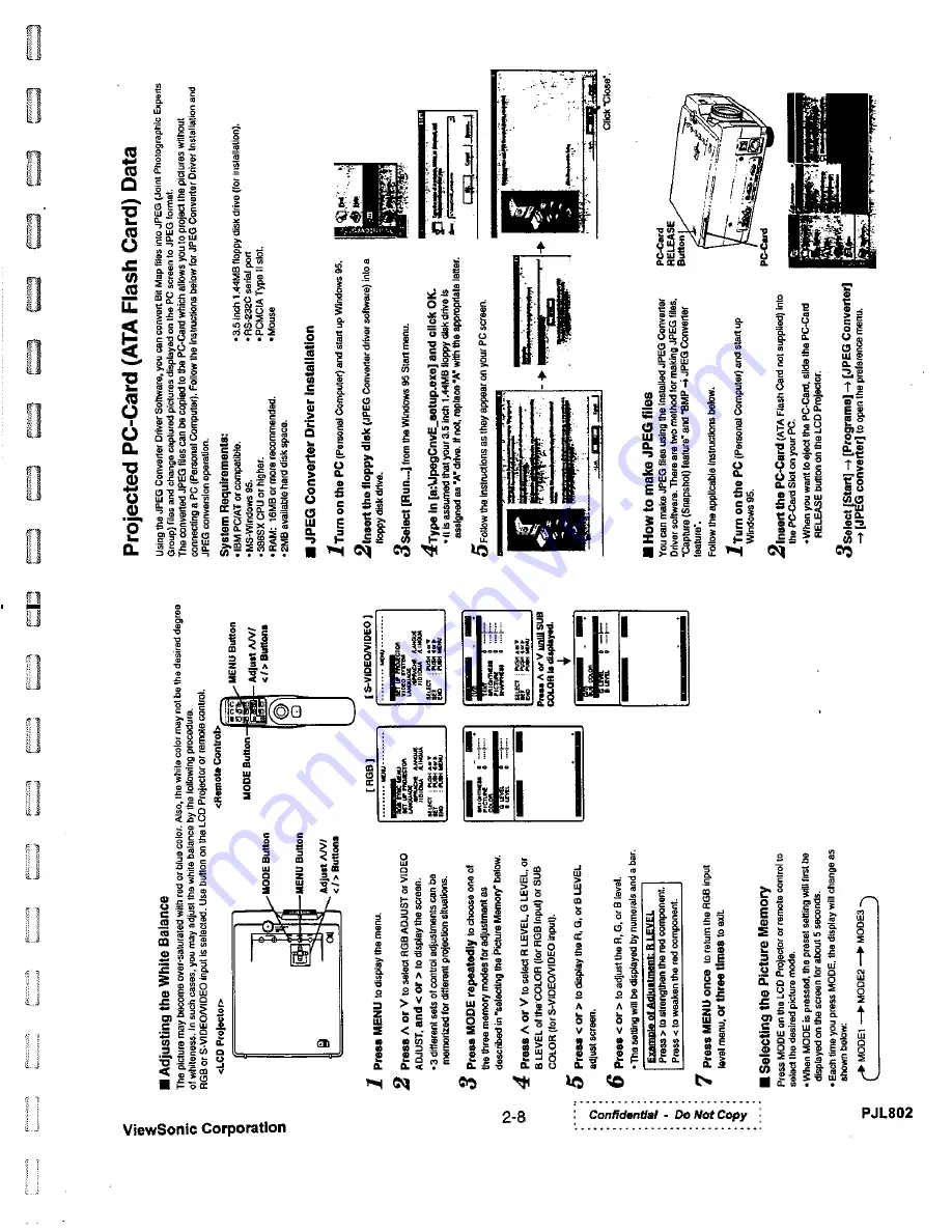 ViewSonic PJL802 Service Manual Download Page 16