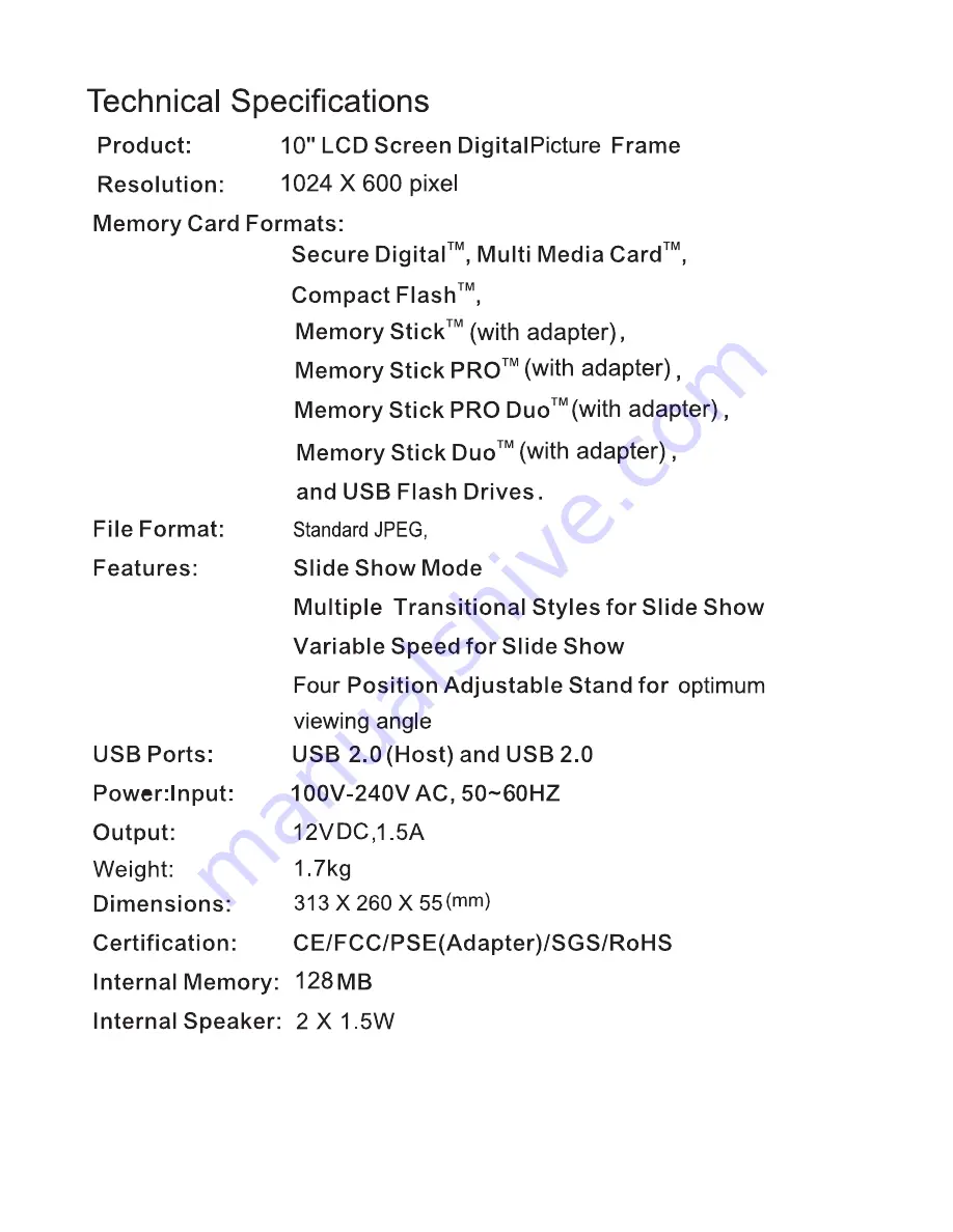 ViewSonic VFD1024W Скачать руководство пользователя страница 20