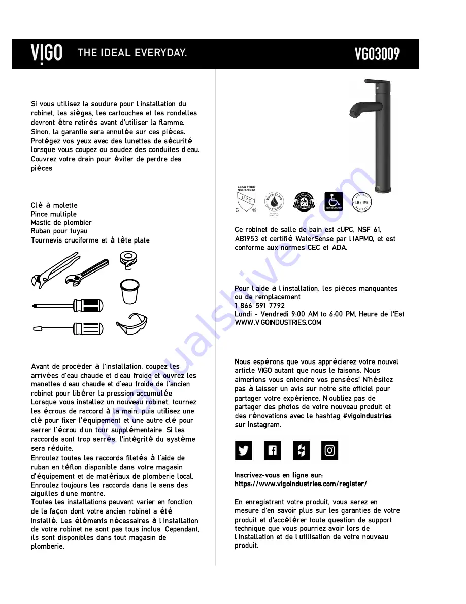 VIGO 1658722 Manual Download Page 6