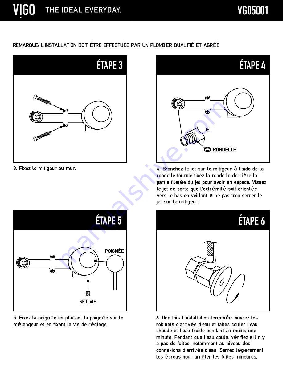 VIGO Olus VG05001 Manual Download Page 8