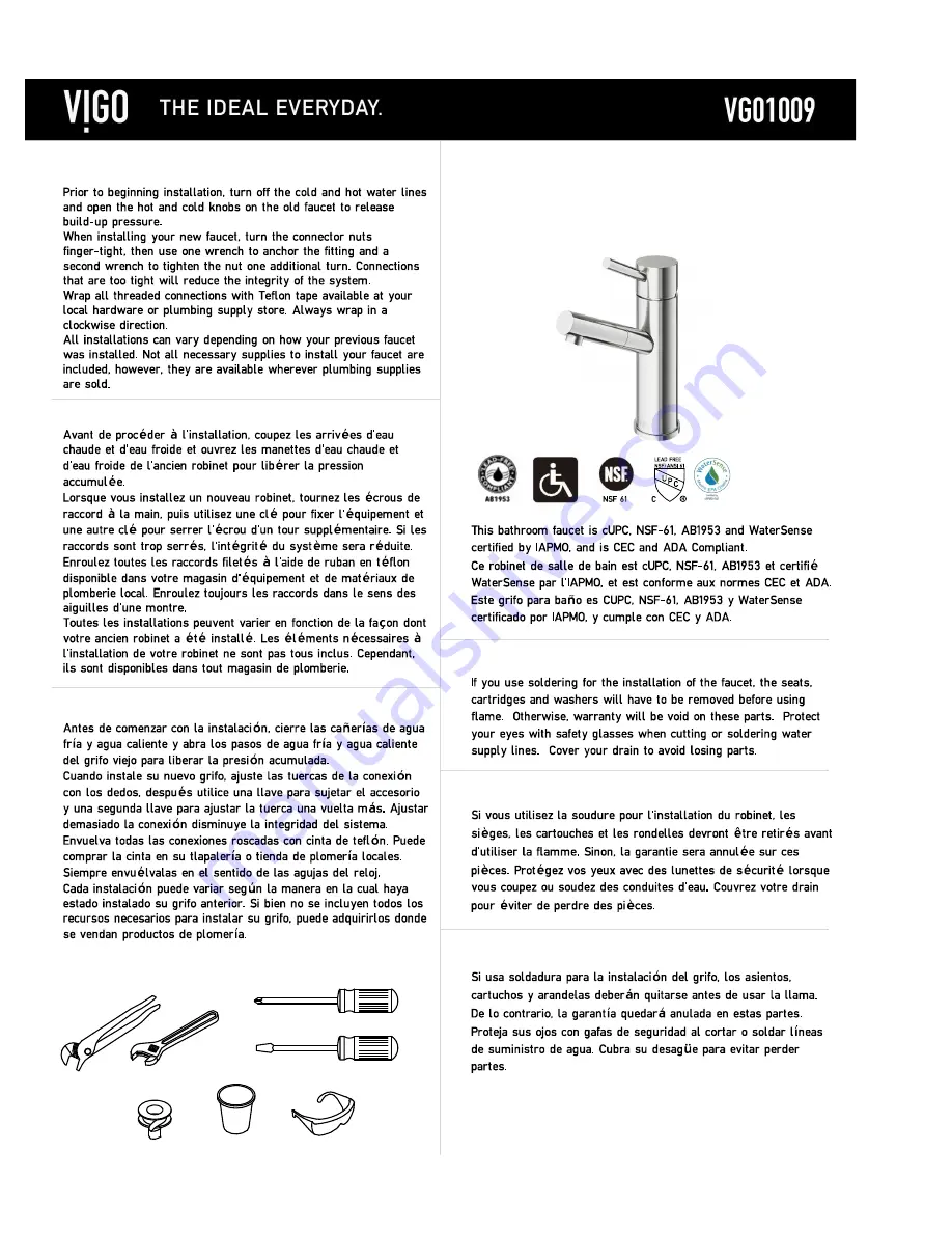 VIGO VGO1009 Manual Download Page 1