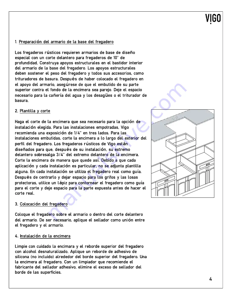 VIGO VGRA3618FL Manual Download Page 14