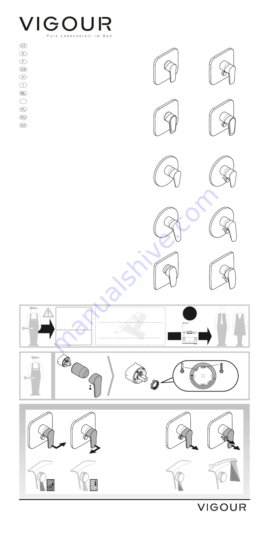 VIGOUR DEFB Installation And Operating Instructions Download Page 1