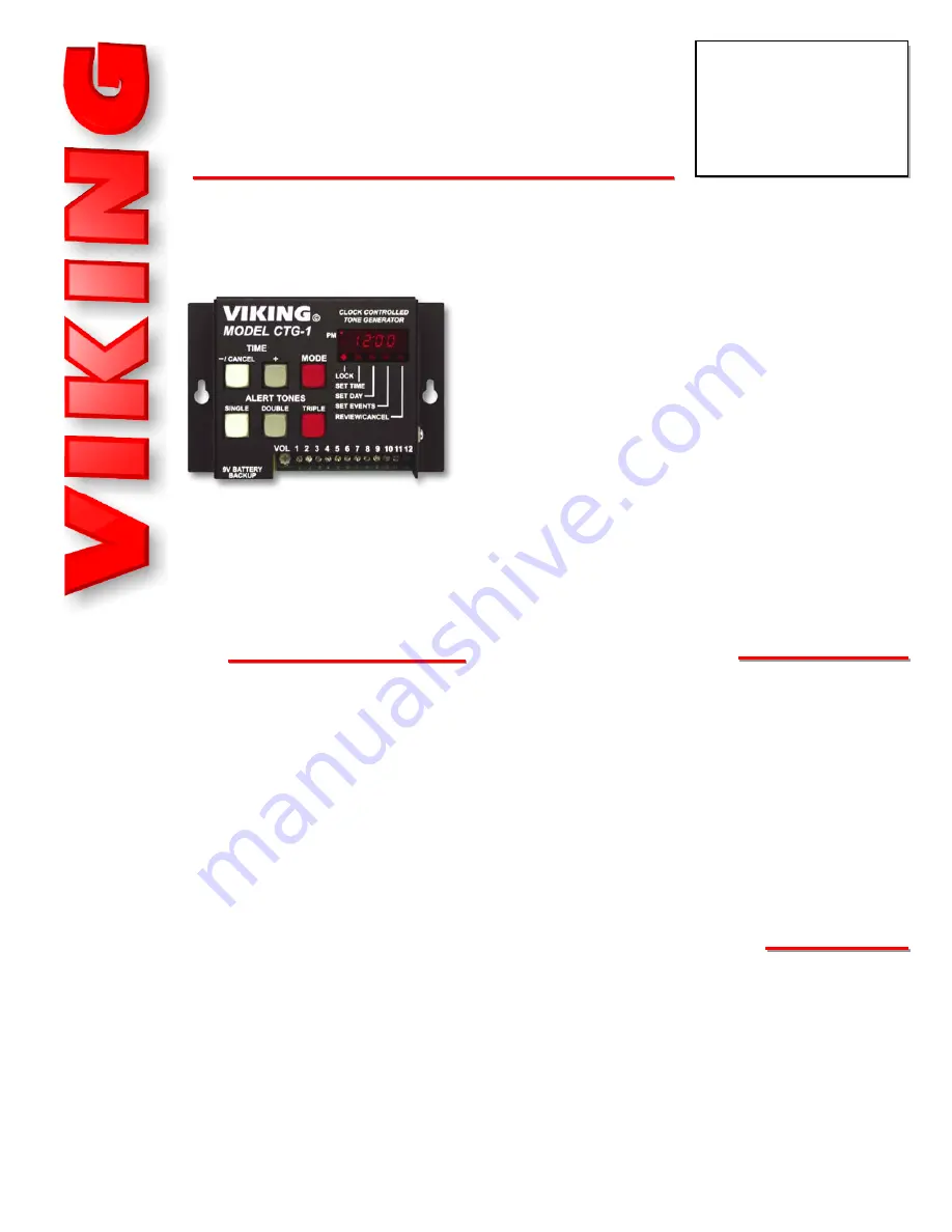 Viking CTG--1 Technical Practice Download Page 1