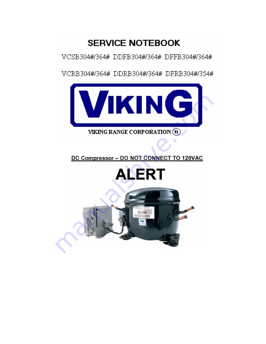 Viking Designer DDFB304 Service Notebook Download Page 2